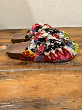 Women’s Multicolor Floral Mules with Buckle